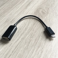 Kabel Cantell ABS Micro USB Male ke Female dengan Konduktor Tembaga Murni, Adaptor V8 OTG untuk Komputer dan Pemindai Barcode