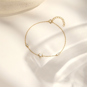Pulsera Apilable de Plata de Ley 925 con Forma de Corazón y Circonita Cúbica 5A, Minimalista, Básica, para Uso Diario, para Mujer, Joyería de Moda - Product Image 3
