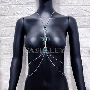 पास्सली क्रिस्टल एराल्ड छाती श्रृंखला सेक्सी फैशन सरल बिकनी बॉडी चेन महिलाओं के लिए गहने - Product Image 5