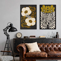 Art mural floral scandinave pour salon, chambre à coucher, peinture abstraite de fleurs colorées, décoration de la maison