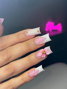 <span class=keywords><strong>Uñas</strong></span> Postizas Acrílicas Hechas a Mano en 3D con Diseño <span class=keywords><strong>de</strong></span> Girasol y Margarita - Product Image 6