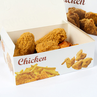 Boîte de poulet frit en papier recyclable jetable avec logo personnalisé boîtes d'emballage alimentaire à emporter pour restaurant et café