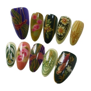 Fournitures pour Ongles Produits de Beauté Ongles Presse sur Cour pour Ongles Ongles Verts Ligne d'Or Gem Portable Artificielle Acrylique Conseils Charms - Product Image 5