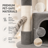 Tour pour chat de luxe écologique, moderne, haut de gamme, grande taille, multi-niveaux, rembourrée, fournie par le fabricant