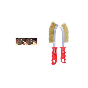 with plastic handle for surface treatment of corrugated brass <b>wire</b> Messingdraht-Allzweck-Drahtbürste, 250mm - Product Image 2