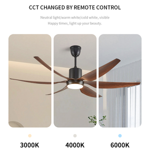 Factory Direct 54 Inch Modern 5 Blades <b>Ceiling</b> Fan with LED <b>Light</b> <b>Remote</b> <b>Control</b> Indoor Outdoor DC Motor - Product Image 3