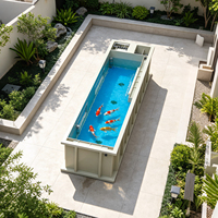 Bassin à poissons Koi extérieur en PP QihangRAS, prix usine, aquarium durable sur mesure avec système de filtration à fenêtre attrayant