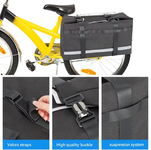 Sac de selle de vélo de voyage en plein air durable sac de rangement de cadre de vélo électrique pliable sac de coffre de vélo étanche avec garniture réfléchissante - Product Image 3