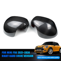Coque de rétroviseur extérieur en fibre de carbone véritable, accessoires de décoration pour Mini F56 2021-2024, conduite à droite