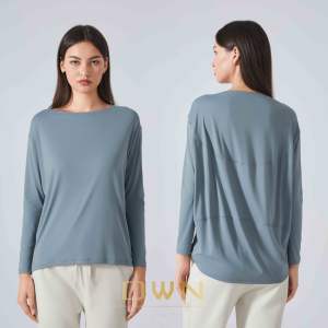 2024 nuevo casual suelto de secado rápido transpirable de doble cara cepillado súper suave mujeres fitness manga larga yoga camisetas top - Product Image 1