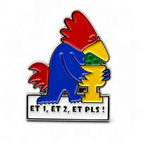 Épinglette personnalisée en émail, design trophée coq de dessin animé, pour récompense sportive et souvenir