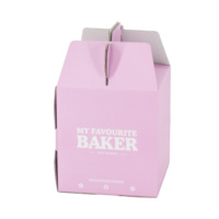 Boîte à gâteau en carton ondulé rose personnalisée avec poignée, fenêtre en PVC, boîte d'emballage pliable pour boulangerie, pour gâteau d'anniversaire, dessert, emballage cadeau