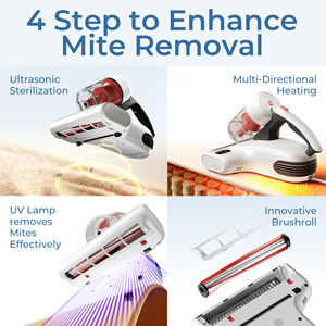 เครื่องดูดฝุ่นกำจัดไรฝุ่นแบบพกพา แสงสีม่วง ดูดฝุ่นแรง ถ้วยเก็บฝุ่นคู่ แปรงลูกกลิ้ง น้ำหนักเบา เหมาะสำหรับโรงแรม - Product Image 5