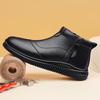 Nuevas Botas de Invierno para Hombre, de Cuero Genuino, Impermeables, con Cordones, de Caña Alta, con Suelas Transpirables Antideslizantes