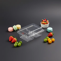 Boîte à clapet personnalisée haut de gamme en PET transparent pour brownies, emballage alimentaire pour pâtisserie, conteneur pour dessert