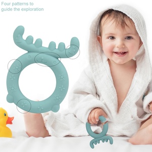 Offre Spéciale Doux <span class=keywords><strong>De</strong></span> Qualité Alimentaire sans BPA Elk Forme Bébé Jouet <span class=keywords><strong>De</strong></span> <span class=keywords><strong>Dentition</strong></span> Apaisant Bébé Anneau <span class=keywords><strong>De</strong></span> <span class=keywords><strong>Dentition</strong></span> En Silicone Poignet Mordeder - Product Image 4