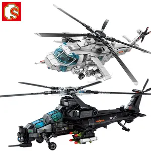 Sembo Militaire Vliegtuigen Z-20 Aanval Helikopter Fighter Bouwstenen Set Gewapende Soldaten Vliegtuig Model Bricks Moc Kinderen Speelgoed