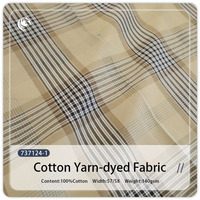 Tissu en coton pur teint en fil à carreaux gingham léger et respirant 140 GSM pour doublure de chemise et vêtements d'intérieur