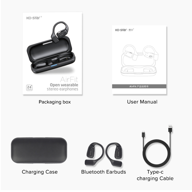 New Open Ear Gaming TWS Bluetooth Earbuds Wireless Sport Earphones With Type C
