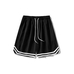 Nouveau short de sport 2-en-1 en 100 % polyester à séchage rapide, idéal pour la gym et le basketball, décontracté, taille mi-haute, avec poche latérale zippée, motif uni, en toile. - Product Image 5