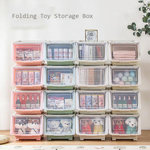 Vente en gros de bacs de rangement pliables robustes Proins, grands organiseurs de jouets pour enfants, conteneurs empilables avec couvercles - Product Image 2