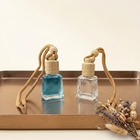 Bouteille de parfum pour voiture en verre trapézoïdal de 10 ml, mini flacon diffuseur suspendu pour voiture, vente en gros, flacons diffuseurs vides rechargeables en vrac