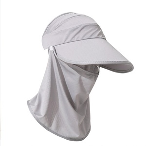 Chapeau de soleil pour femme, voile de protection faciale d'été, pour vélo électrique, chapeau de soleil d'extérieur anti-UV, pare-soleil en polyester carré uni - Product Image 5