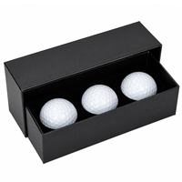 Vente en gros de balles de golf personnalisées avec logo, ensemble de 6 balles, balles blanches, boîte de présentation noire mate pour cadeau d'entreprise