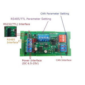 CAN4A02 CAN <span class=keywords><strong>2</strong></span>,0 CAN a RS485 RS232 RS422 CANBUS Serial Protocal Converter Módulo de transmisión de datos transparente de <span class=keywords><strong>2</strong></span> vías - Product Image 3