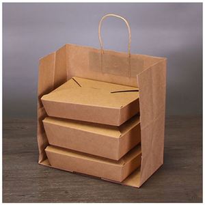 Bolsa de Papel Kraft Negra, Blanca y Marrón para Compras, Regalos, Comida para Llevar, Restaurante, con Impresión de Logotipo Personalizada - Product Image 3