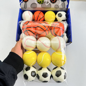 Ensemble de balles anti-stress en mousse PU de 6,3 cm, football, basketball, baseball, tennis, jouet à presser pour adultes - Product Image 3