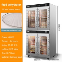 Séchoir à aliments industriel commercial 220V/110V 4800W 40*2 plateaux en acier inoxydable fruits légumes viande séchoir déshydrateur alimentaire