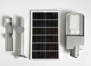 ไฟถนนพลังงานแสงอาทิตย์แบตเตอรี่ลิเธียมความจุสูง 25Ah 300W <span class=keywords><strong>LED</strong></span> ดีไซน์แยกส่วน สำหรับภายนอกอาคาร IP66 พร้อมแผงโซลาร์เซลล์โมโน 30W - Product Image 4