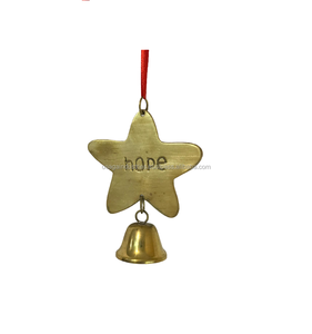 Venta caliente de latón METAL oro nuevo diseño Navidad adorno de árbol de Navidad decoración colgante alegría estrella BELL - Product Image 2