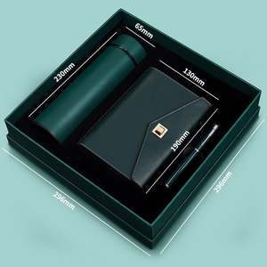 Coffret cadeau de carnets de notes d'affaires A5 avec logo personnalisé Livrets à couverture rigide en cuir avec classeur à anneaux et coutures en selle verrouillées - Product Image 6