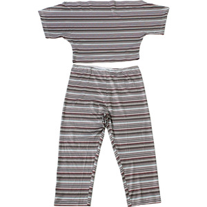 PEEQI K6S12990A Nuovo Completo Estivo 2026 da Donna <span class=keywords><strong>Sexy</strong></span> Due Pezzi: Top Senza Spalline a Maniche Corte e Leggings a Righe alla Moda - Product Image 6