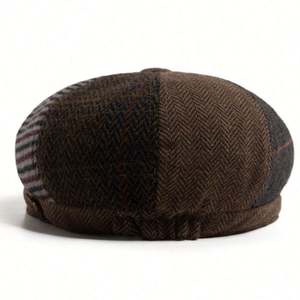 2025 New Multiple Fabric <b>Patch</b> Pattern 8 Panels Newsboy Cap British Vintage Beret Hat for Men Autumn Winter Fashion Dress - Product Image 4