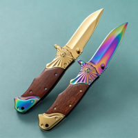 Couteau de poche multifonction en titane, haute dureté, pour peler les fruits, découper, camping en plein air, usage quotidien, OEM
