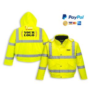 Chaquetas de Seguridad Reflectantes Amarillas 2026, Transpirables, de Alta Visibilidad, con Protección Flash, Impermeables para Exteriores, con Cuello Alto - Product Image 6