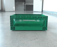 Panier de rangement en plastique perforé pliable et empilable, écologique, 40*30*17 cm, pour vente en gros