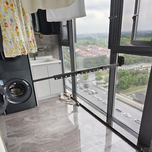 Séchoir à linge pliable pour balcon, mural, en alliage d'aluminium, avec barre télescopique, pour suspendre les vêtements sans percer - Product Image 4
