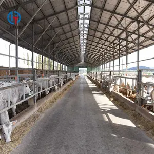 Prefab metal building house sheds steel structure cattle farm cow shed