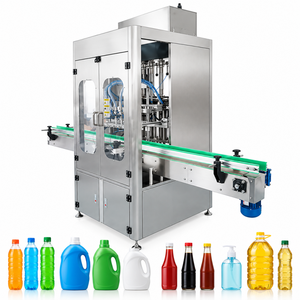 เครื่องบรรจุของเหลวอัตโนมัติแบบเซอร์โวพร้อมระบบควบคุม PLC สำหรับน้ำ น้ำมัน น้ำผลไม้ เครื่องสำอาง ผลิตภัณฑ์อาหาร น้ำยาซักผ้า แชมพู โลชั่น - Product Image 1