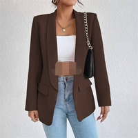 Élégant Blazer Veste de Costume de Mode pour Femme, Couleur Unie Décontracté Bureau Coupe Courte Imprimée, Toutes Saisons - Printemps Automne Hiver