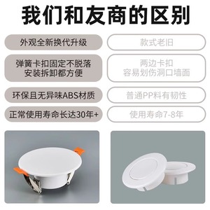 ฝาครอบช่องระบายอากาศเครื่องปรับอากาศแบบกลม ABS แผ่นตกแต่งสำหรับตกแต่งรูท่อ ติดผนัง - Product Image 4