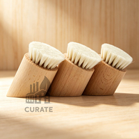 Brosse de bain en poils de chèvre avec logo personnalisé, brosse exfoliante ovale en bois naturel à poils doux pour le soin de la peau des bébés et des adultes