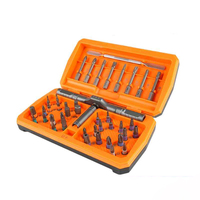 Set Obeng Ratchet Multifungsi Magnetik 43-in-1 Oranye/Hitam Peralatan Perbaikan Serbaguna Rumah Tangga S2 untuk Peralatan Rumah Tangga