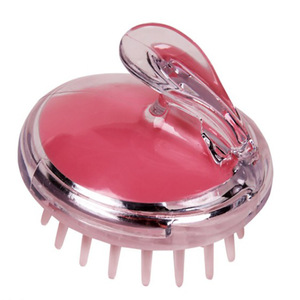 Cepillo de masaje para el cuero cabelludo, peine de masaje de plástico rosa cristalino para el cuidado de la salud - Product Image 1