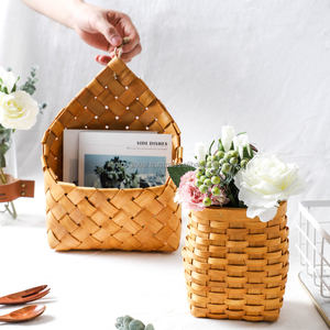 New Hand-<b>woven</b> Modern Geometric Rattan Eco-Friendly Multifunction Wall Hanging <b>Storage</b> <b>Basket</b> for Kitchen Living Room Wall - Product Image 4