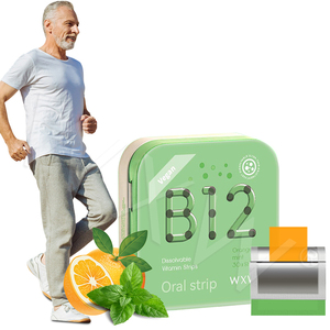 Tira oral de vitamina B12 OEM, suplemento nutricional de salud vegana, soporte de metabolismo energético, película oral orgánica de etiqueta privada B12 - Product Image 1